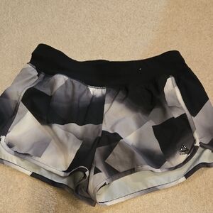 Reebok Women's Large Lined Black and Gray Athletic Shorts  Same Day Shipping